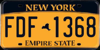 NY license plate FDF1368