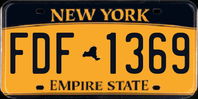 NY license plate FDF1369
