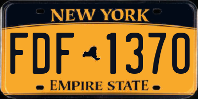NY license plate FDF1370