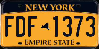 NY license plate FDF1373