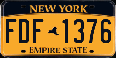 NY license plate FDF1376