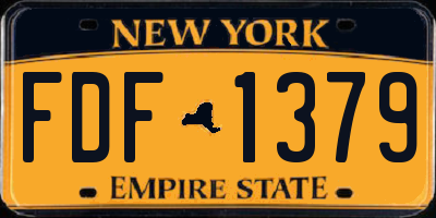 NY license plate FDF1379