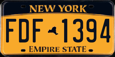 NY license plate FDF1394