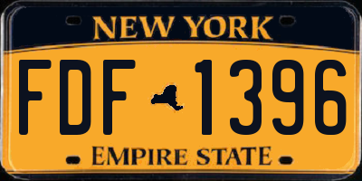 NY license plate FDF1396