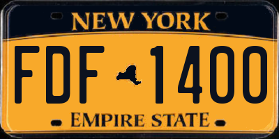 NY license plate FDF1400