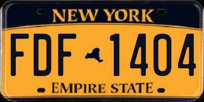 NY license plate FDF1404