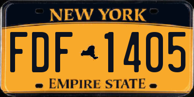 NY license plate FDF1405