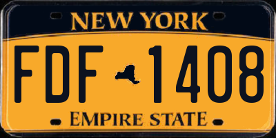 NY license plate FDF1408