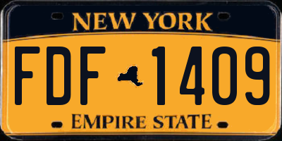 NY license plate FDF1409