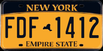 NY license plate FDF1412