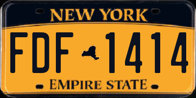NY license plate FDF1414