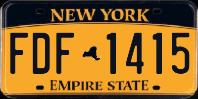 NY license plate FDF1415