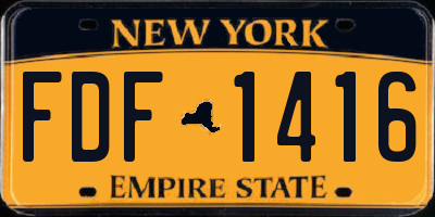 NY license plate FDF1416