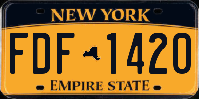 NY license plate FDF1420