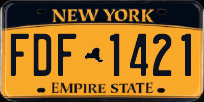 NY license plate FDF1421