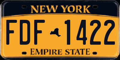 NY license plate FDF1422