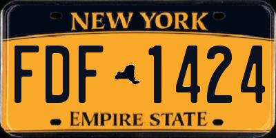 NY license plate FDF1424