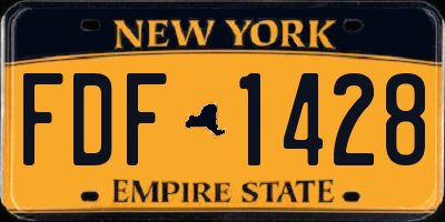NY license plate FDF1428