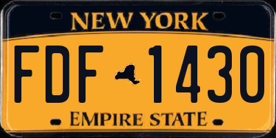 NY license plate FDF1430