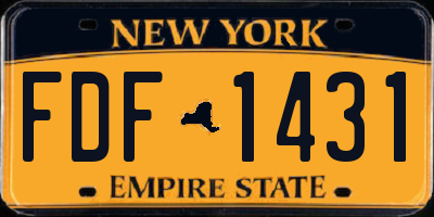 NY license plate FDF1431