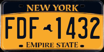 NY license plate FDF1432