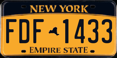 NY license plate FDF1433