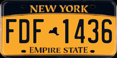 NY license plate FDF1436