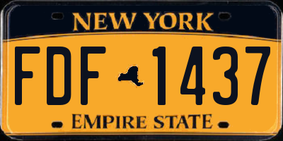 NY license plate FDF1437