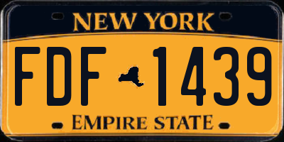 NY license plate FDF1439