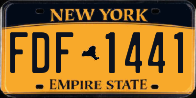 NY license plate FDF1441