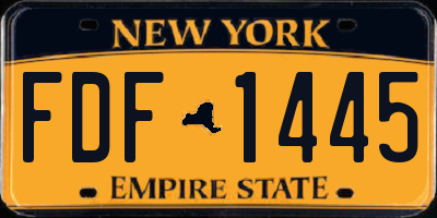 NY license plate FDF1445