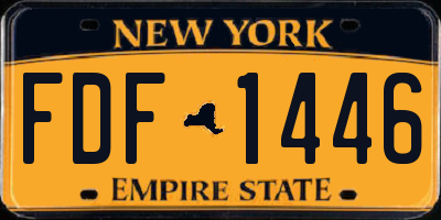 NY license plate FDF1446