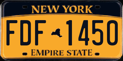 NY license plate FDF1450