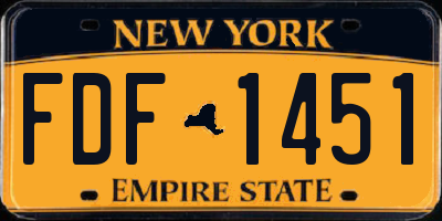 NY license plate FDF1451