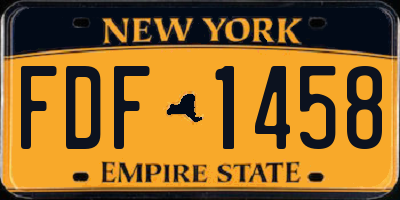 NY license plate FDF1458