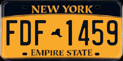 NY license plate FDF1459
