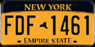 NY license plate FDF1461