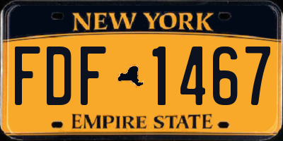 NY license plate FDF1467