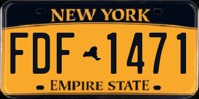 NY license plate FDF1471