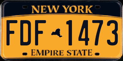 NY license plate FDF1473