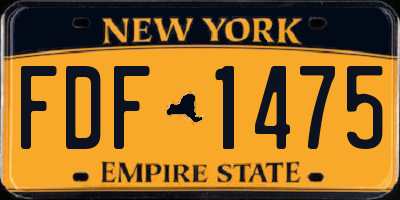 NY license plate FDF1475
