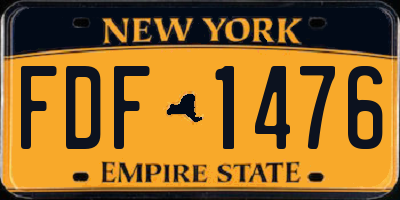 NY license plate FDF1476