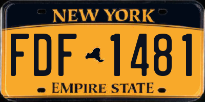 NY license plate FDF1481