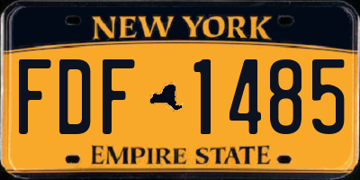 NY license plate FDF1485