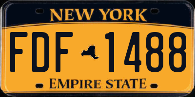 NY license plate FDF1488