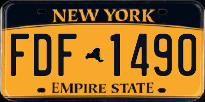 NY license plate FDF1490
