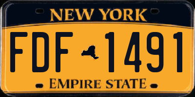 NY license plate FDF1491
