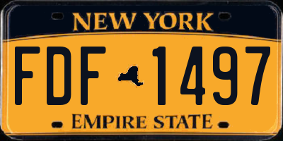 NY license plate FDF1497