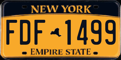NY license plate FDF1499