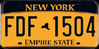 NY license plate FDF1504
